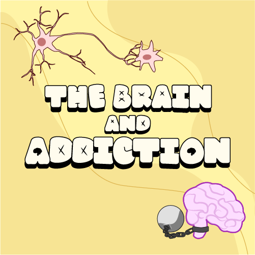 The brain and addiction logo with a shackled brain and nerves.